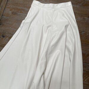 Ivory Leather Skirt